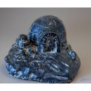 Vintage The Wolf Sculptures 3” Pulverized Rock, Resin Poured into a Mold